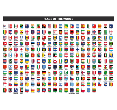 poster con le bandiere dei paesi del mondo - TenStickers