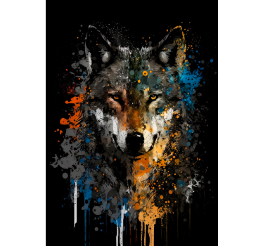 Poster con il lupo effetto pitturato - TenStickers