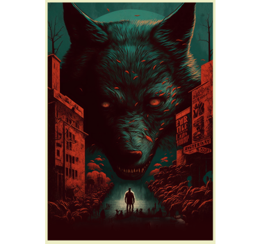 Poster con lupo con sguardo cattivo - TenStickers