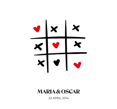 Poster tris con iniziali personalizzate - TenStickers