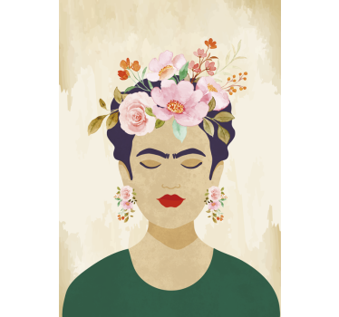 Poster artistico con fiori e donna - TenStickers
