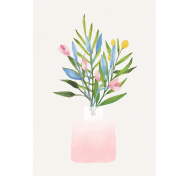 Poster a tema floreale fiori in un vaso - TenStickers