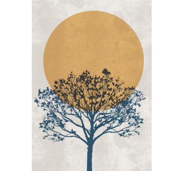Poster con l'albero e il sole - TenStickers