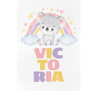 Poster per la cameretta koala e arcobaleno - TenStickers