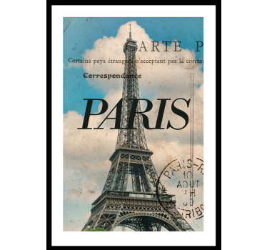 Poster salotto carta postale di Parigi - TenStickers