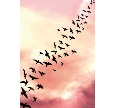 Poster salotto uccelli che volano - TenStickers