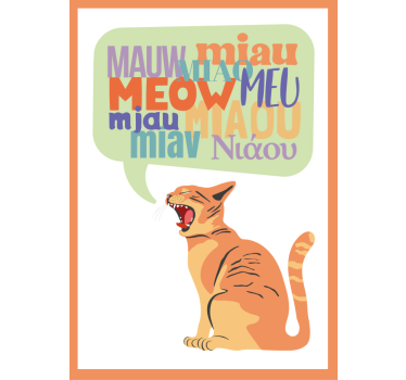 Poster con gatto e suono miagolio - TenStickers