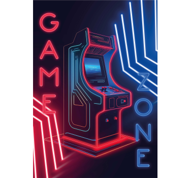 Poster camera ragazzi zona di gioco al neon - TenStickers