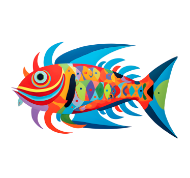 Poster arte pesce multicolore - TenStickers