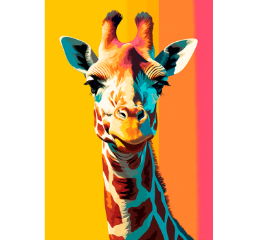 Poster pop art ritratto di giraffa - TenStickers