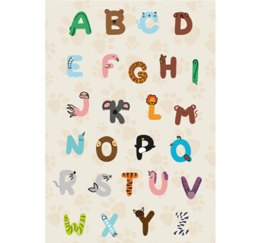 Poster cameretta bambini alfabeto animale - TenStickers