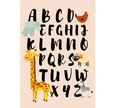 Poster bambini animali che giocano con l'alfabeto - TenStickers