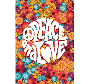 Poster a tema floreale pace e amore - TenStickers