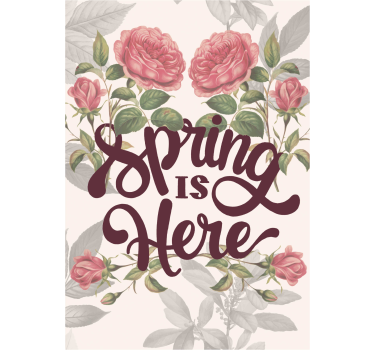 Poster a tema floreale la primavera è qui - TenStickers