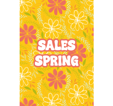 Poster a tema floreale saldi primaverili - TenStickers