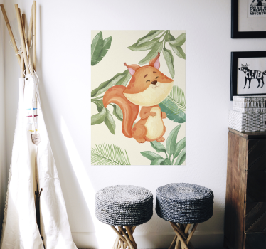 Poster con la volpe animata - TenStickers