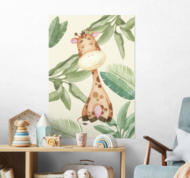 Poster con giraffa stile cartoon - TenStickers