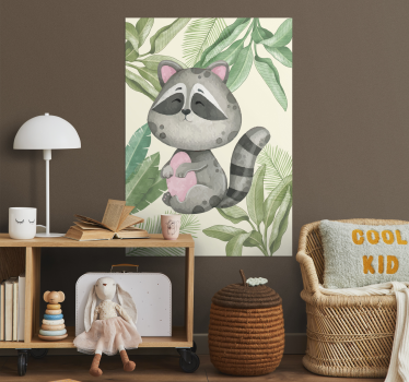Poster con procione stile cartoon - TenStickers