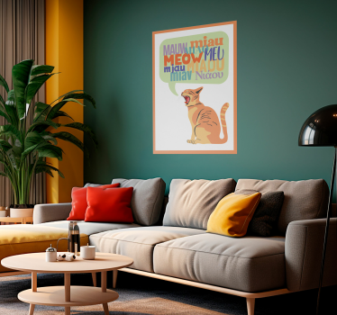 Poster con gatto e suono miagolio - TenStickers