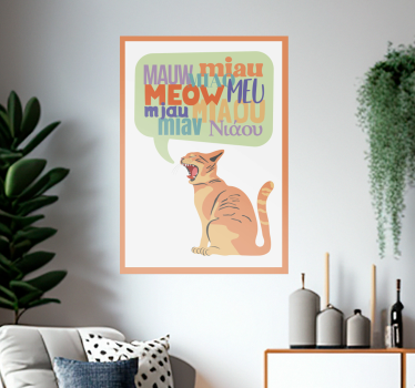 Poster con gatto e suono miagolio - TenStickers