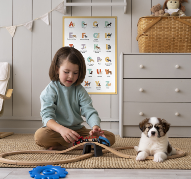 Poster bambini alfabeto con cani - TenStickers