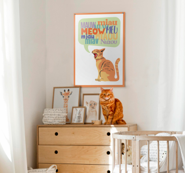 Poster con gatto e suono miagolio - TenStickers