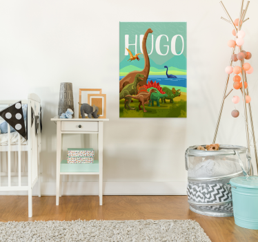 Poster con dinosauri e nome personalizzato - TenStickers