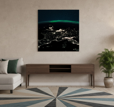 Mappa del mondo poster vista notturna aerea - TenStickers