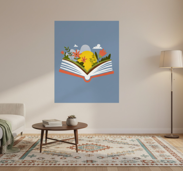 Poster a tema floreale libro aperto - TenStickers