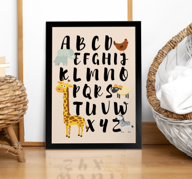 Poster bambini animali che giocano con l'alfabeto - TenStickers