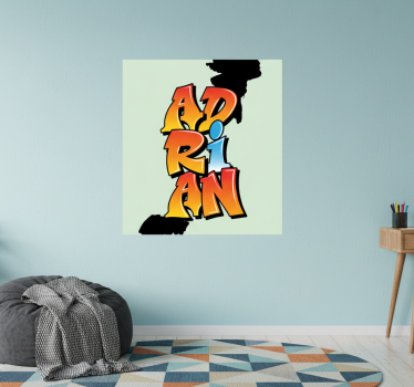 Poster camera ragazzi arte del nome colorata - TenStickers