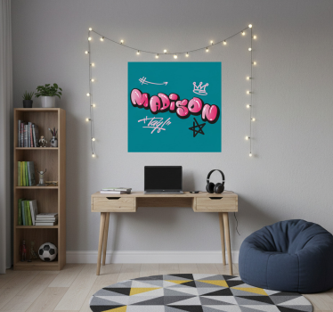 Poster camera ragazzi design di nome creativo - TenStickers