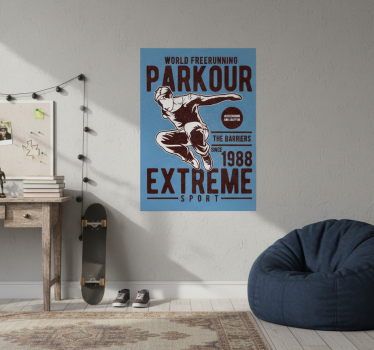 Poster camera ragazzi parkour vintage - TenStickers