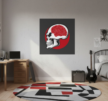Poster camera ragazzi teschio rosso con cervello - TenStickers