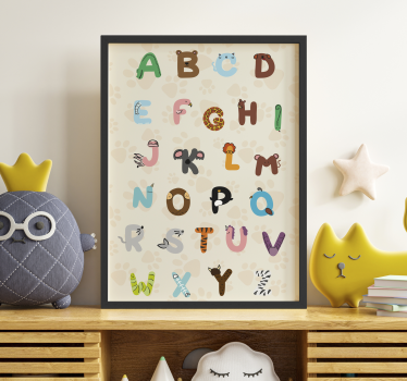 Poster cameretta bambini alfabeto animale - TenStickers