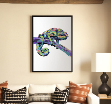 Poster con camaleonte stile astratto - TenStickers
