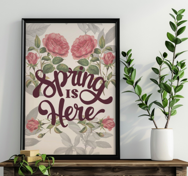 Poster a tema floreale la primavera è qui - TenStickers