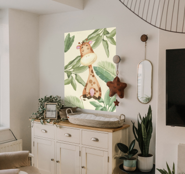 Poster con giraffa stile cartoon - TenStickers