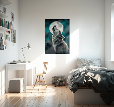 Poster con il lupo che ulula - TenStickers