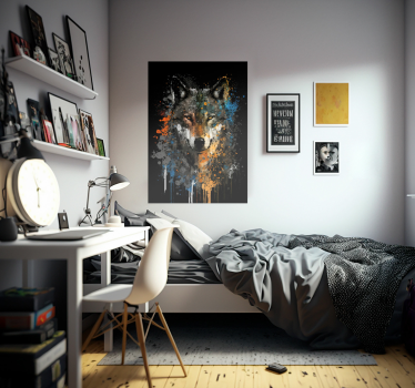 Poster con il lupo effetto pitturato - TenStickers