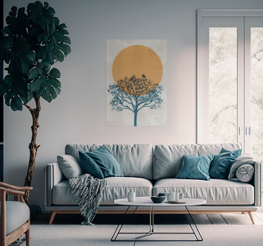 Poster con l'albero e il sole - TenStickers
