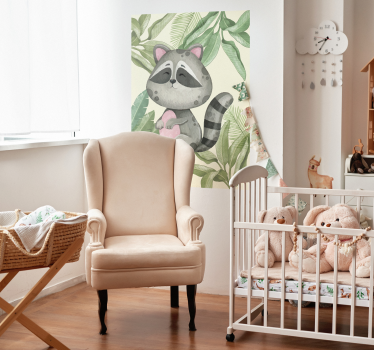 Poster con procione stile cartoon - TenStickers