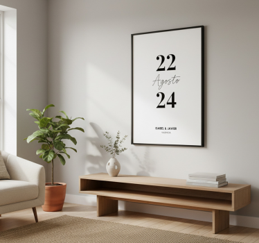 Poster da parete personalizzati data matrimonio minimalista - TenStickers