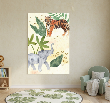 Poster d'arredo per la cameretta animali safari acquerello - TenStickers