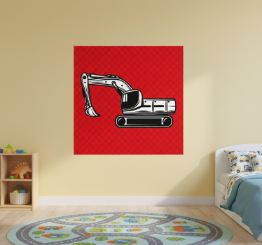 Poster d'arredo per la cameretta escavatore grande monocolore - TenStickers