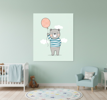 Poster d'arredo per la cameretta orsetto con palloncino - TenStickers
