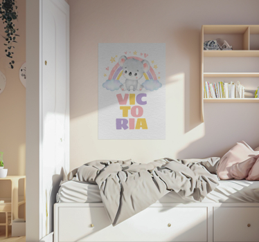 Poster per la cameretta koala e arcobaleno - TenStickers