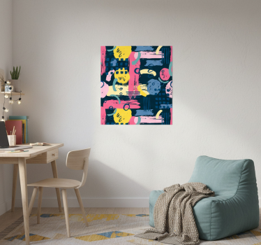 Poster salotto astratti colorati - TenStickers
