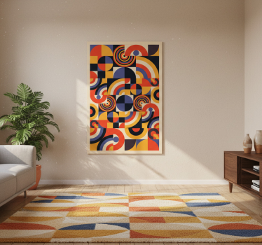 Poster salotto cerchi bauhaus colorati - TenStickers