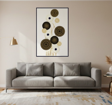 Poster salotto decorazione glamour cerchi - TenStickers